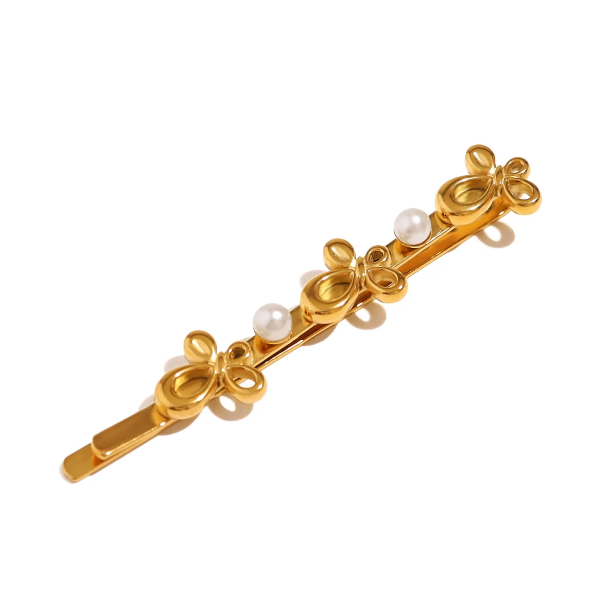 Butterfly Metal Hairpin Fashion Jewelry BB Clip for Girls with Pearl Crystal Korean Trend Hair Accessories Made Stainless steel