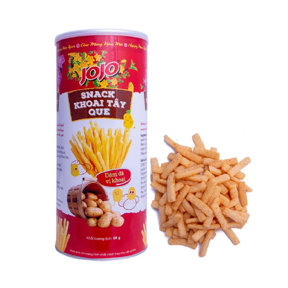 Vietnam Famous Brand Snacks Spicy Food Manufacturer Wholesalers Stick Potato Snack 36g/80g (can) Food and Beverage