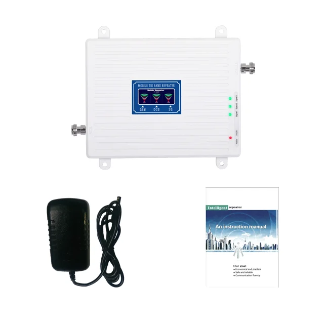 Усилитель сигнала GSM/DCS/WCDMA 900/1800/2100 МГц усилитель 70 дБ 234G трехполосный ретранслятор