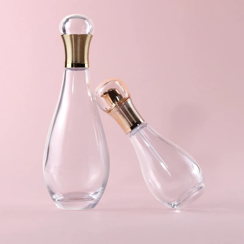 Idealpak Custom High End Gold Luxury Cosmetics Container Glass Bottle Set Glass Bottles Manufacturers with Logo