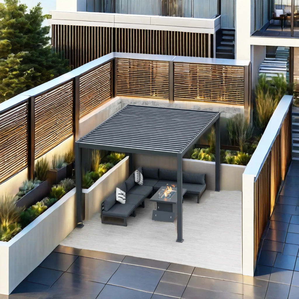 Well-known Brands Patio Led Light  3X3M 3X4M 4X4M 6X4M Outdoor Waterproof Aluminium Louvered Pergola