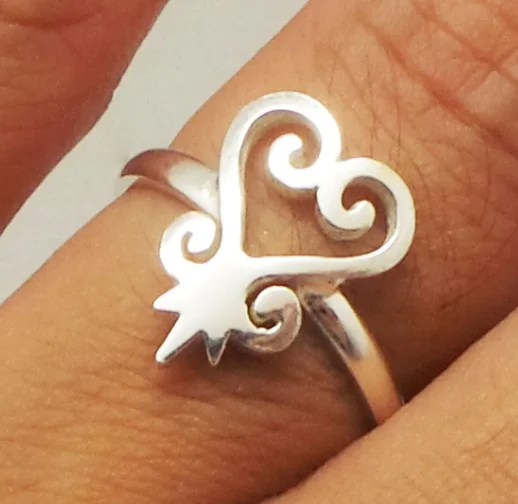 Custom African Symbol Ring Silver Sankofa African Symbol Adinkra Ring Adinkra Jewelry