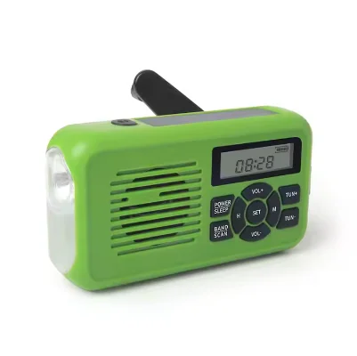 GOLDMORE1 Portable Mini Emergency Radio with Solar Power Hand Crank & SOS Alarm ABS Body AM FM NOAA Radio 3 Models Flashlight