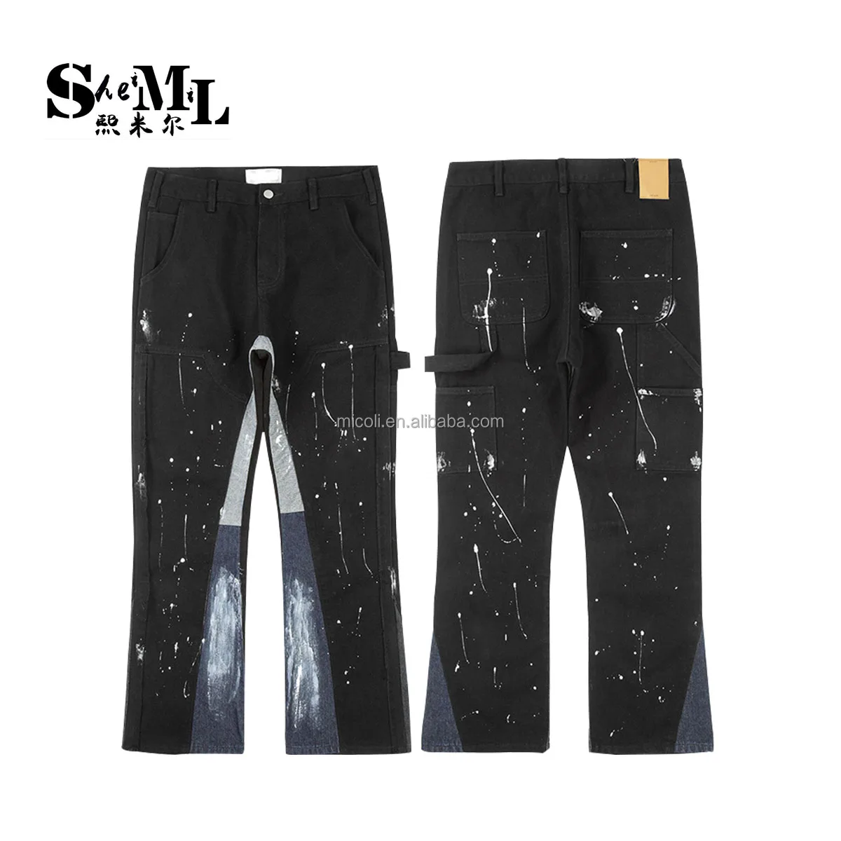 OEM 2022 Fall Fashion Ladies Casual Wide Baggy Streetwear Print Denim  Jeans For Women