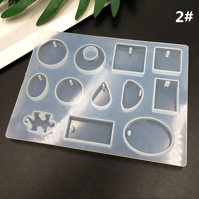 High quality 12 cells epoxy resin DIY oval stone pendant silicone mold food for silicone multishaped resin jewelry mold set