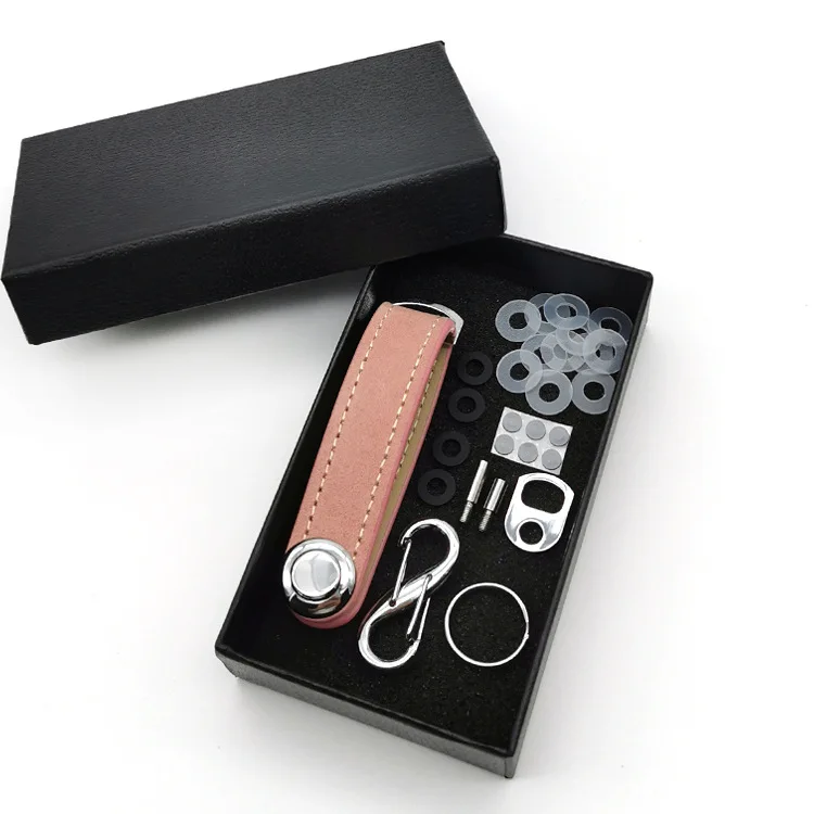 High quality Handmade Compact Clever Leather Keyholder for Key Organization with Gift Boxed Stylish Keychain