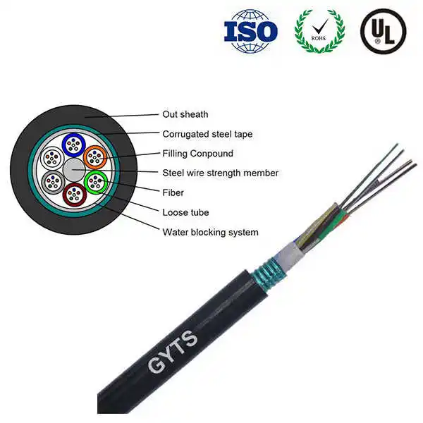 2 4 6 8 12 24 32 48 84 96 144 Core Gyts Gyta Single Mode Multimode Duct Optical Fiber Optic Coaxial Cable Communication Cable