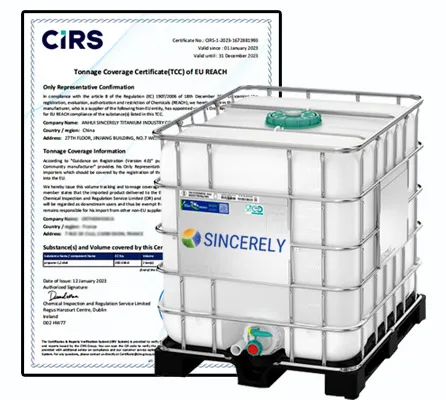 CAS 57-55-6 MPG CRIS Propylene Glycol REACH Certificate