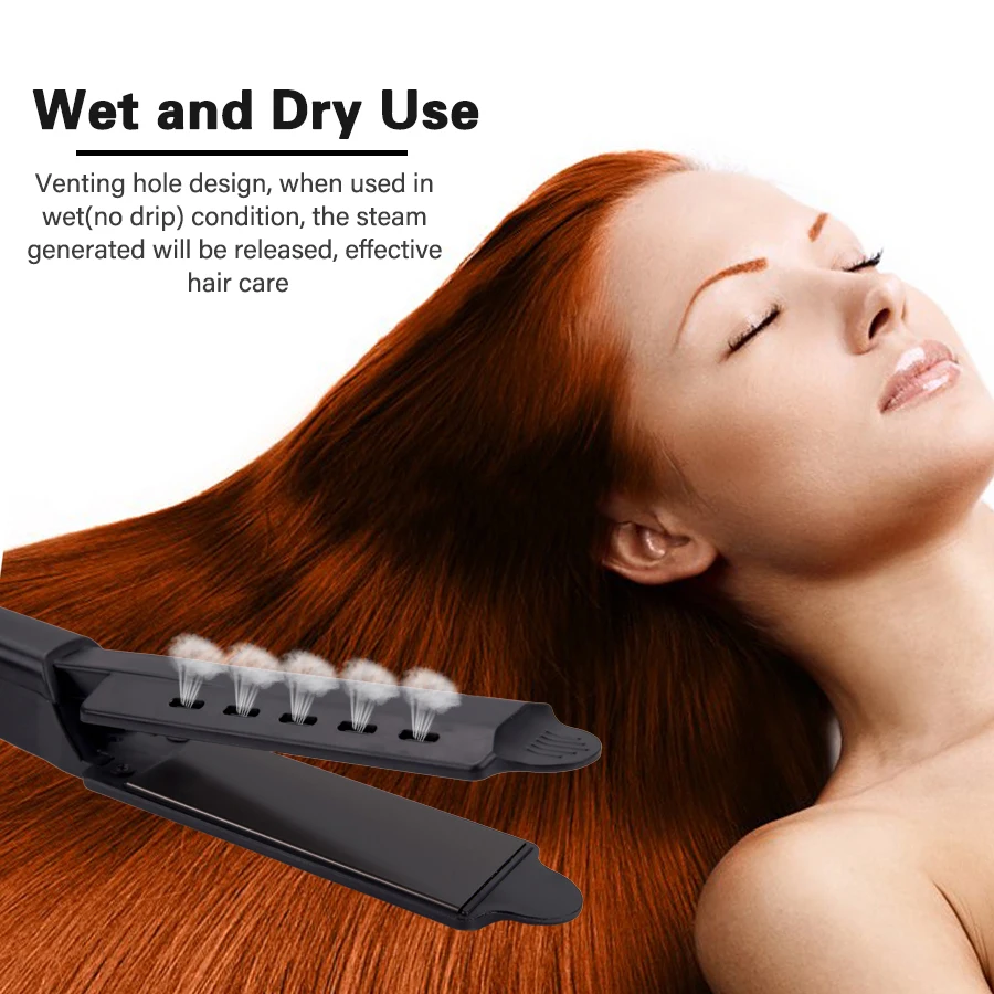 Hot selling 2 in 1 nano titanium steam platinum flat iron hair straightener