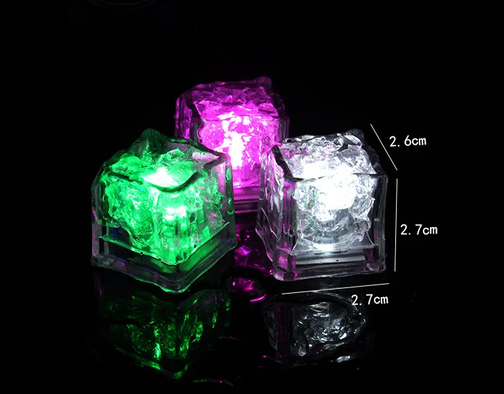 7 Color LED Ice Cubes Flash Auto Changing Colorful Crystal Cube Water-Activated Light-up For Bar Party Favor