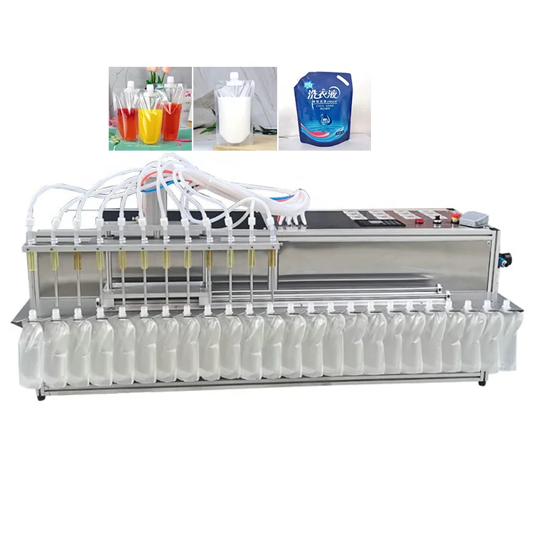 CohoMachine 12-head peristaltic pump suction nozzle stand-up pouch liquid filling machine