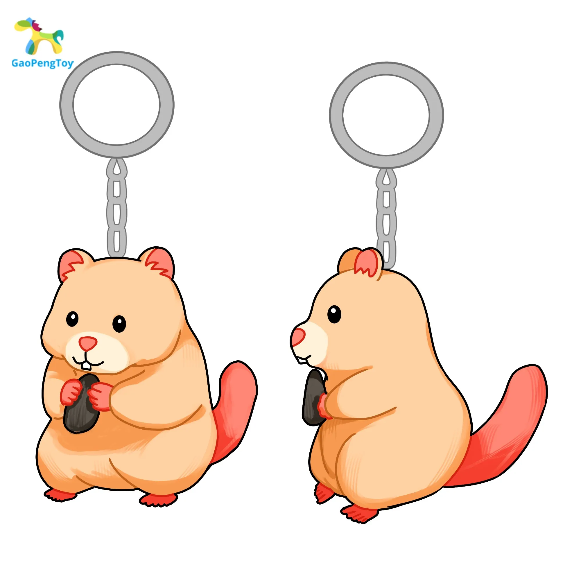 OEM ODM cute little hamster pendant keychain packaging ornaments custom plush animal pendant