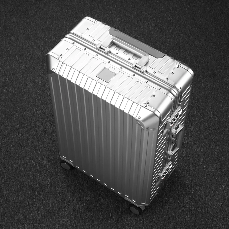 High Quality Designer Carry on Suitcase Full Aluminium Reisekoffer Koper Koffer Checked Trolley Set Luggage