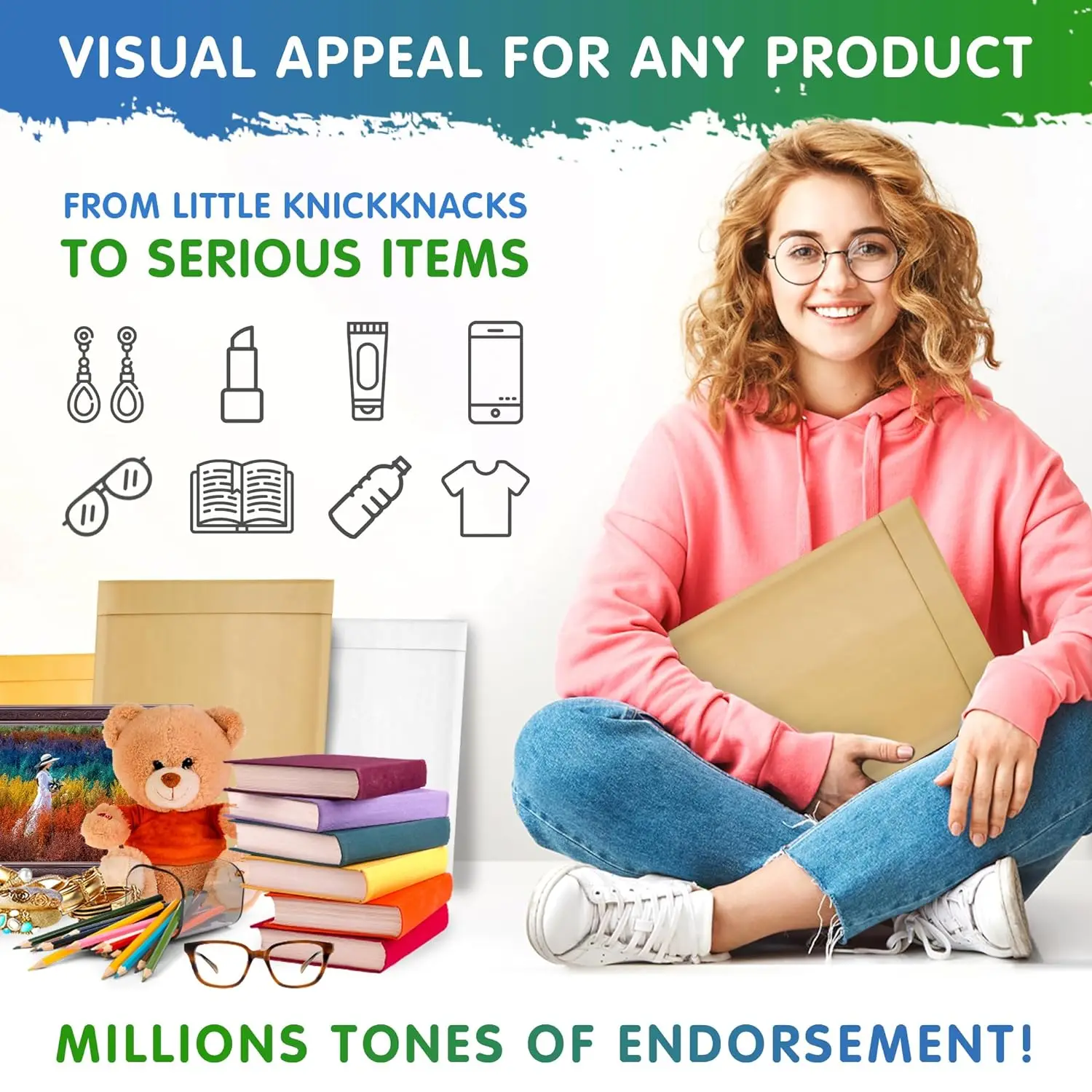 SZCX Brown Compostable Water Proof Custom Logo Print Protective Postage Envelope Shipping Kraft Poly Bubble Mailer Mailing Bag