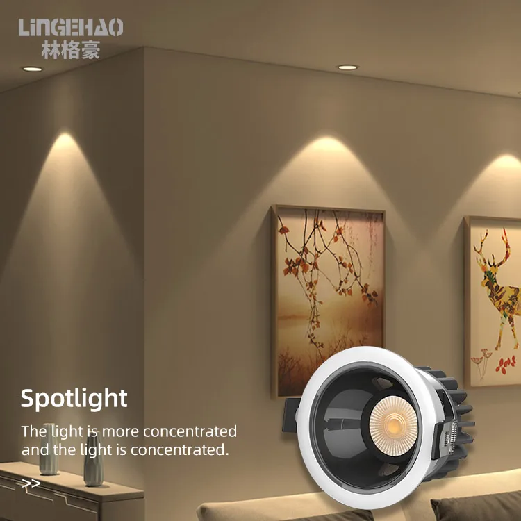 Fashion Energy Saving Lamp Dimmable Recessed Adjustable Stage Home Hotel Spotlight 12W Led Spot Light