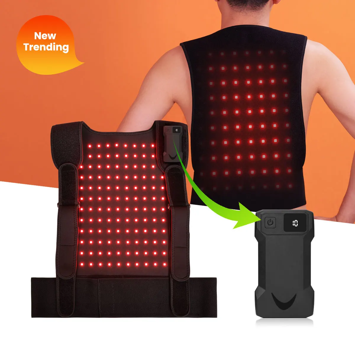 IDEARED Netw Wearable Vest Belt  RLB150  660nm 850nm  Red Light Therapy Vest  Body Pain Relief  Belt Wrap For Full Body