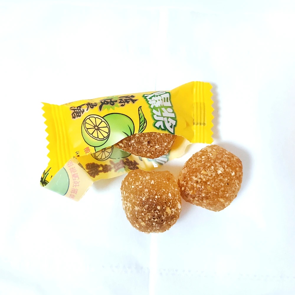 Gummy Ball Sour Candy Exotic Sweets Fruit Jam Filled Gummies Tangerine Peel Flavor Chinese Candy Manufacturers Wholesale 208g