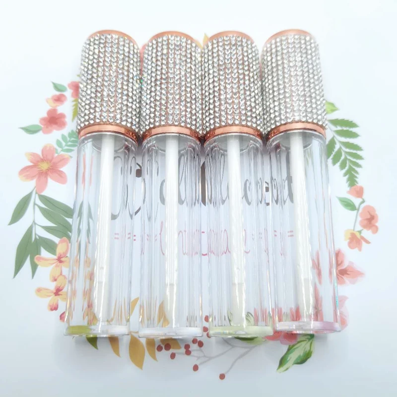 
2020 hot sale empty lip balm container clear unique private label lip gloss tubes with wands 