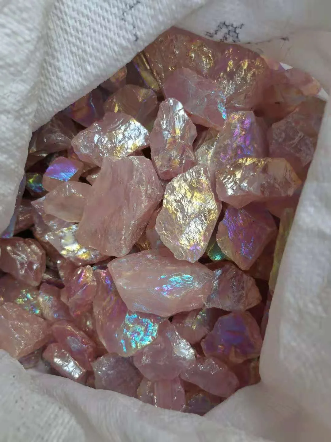 Wholesale raw crystals healing stones natural gemstone pink aura rose quartz rough stone for sale
