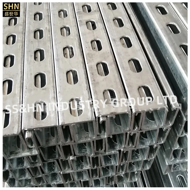 Galvanized steel products mild c type slotted steel u channel sizes standard size of c purlins unistrut channel price
