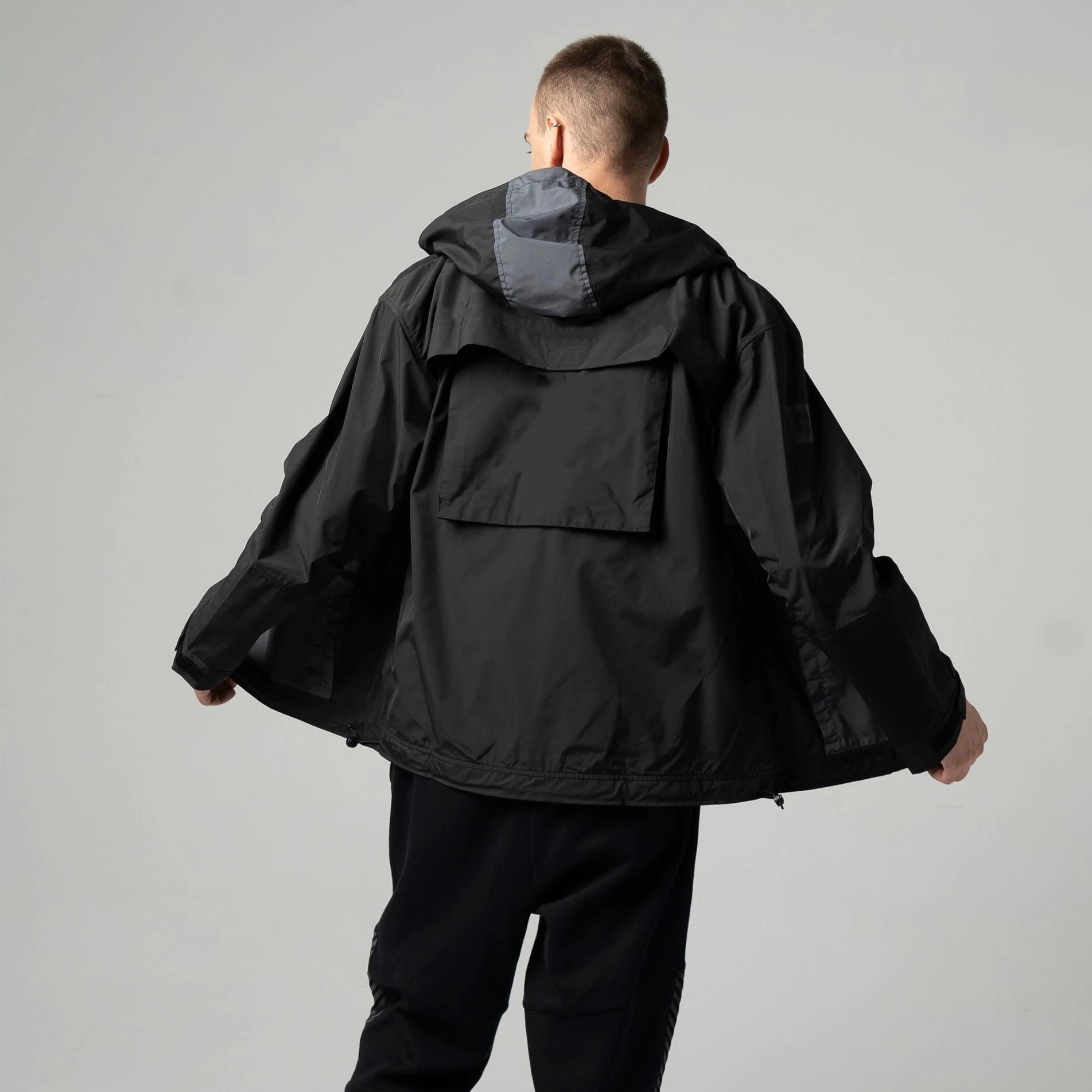 OEM пользовательская уличная одежда на молнии свободная нейлоновая цветная блокированная ветровка куртка унисекс спортивная мягкая для мужчин