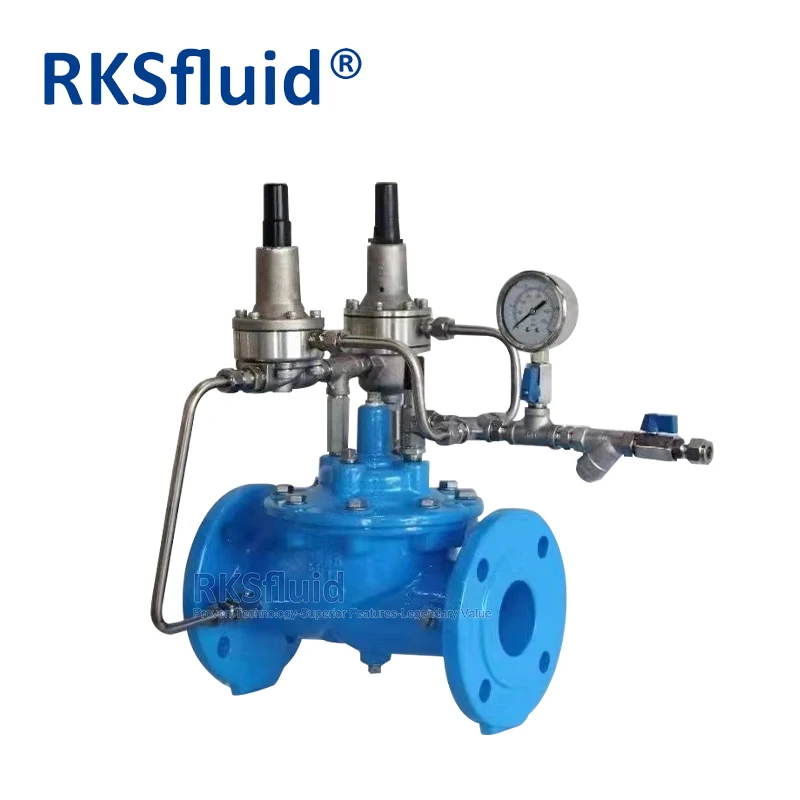 ANSI 200x пилотный гидравлический регулирующий клапан PN10 PN16 для контроля воды из высокопрочного чугуна с двойным