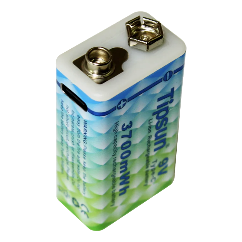 Tipsun type-c 3700mwh перезаряжаемая литий-ионная аккумуляторная батарея для микрофона 9 В низкая цена