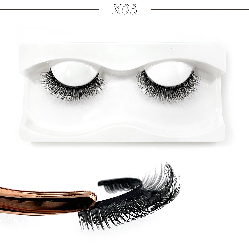 Private Label Handmade Synthetic Fiber Model 03  Eyelashes Vendor Handicraft Own Brand With Custom Box