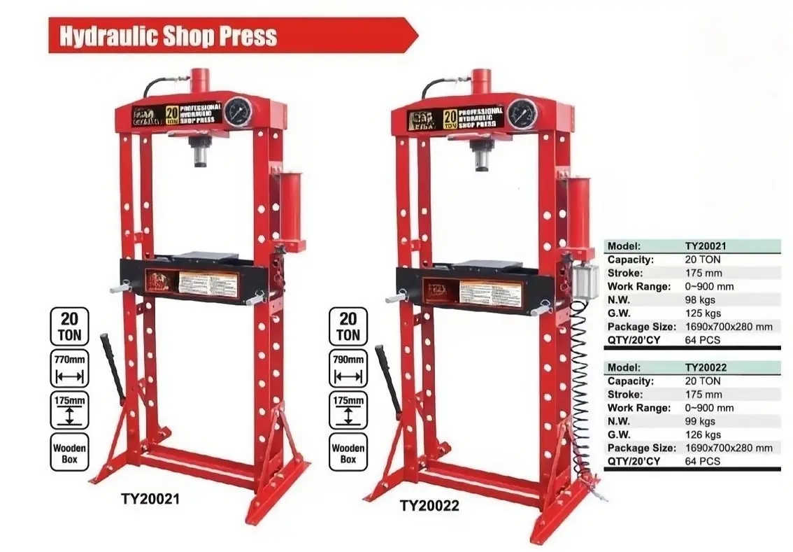 High Quality multi type 75/50/30/20/10 ton professional hydraulic press factory direct  Automotive manual hydraulic press
