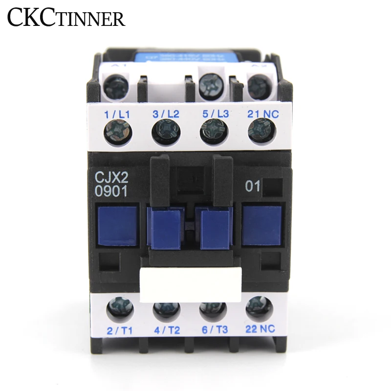 CJX2-0901/0910 50/60HZ 9A AC контактор переменного тока Din рейка крепление 3P + 1NO нормально открытый