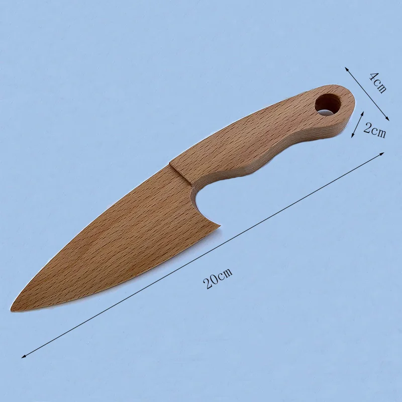 Montessori Handmade Craft Wood Handle Wooden Kids Knife for Kitchen
