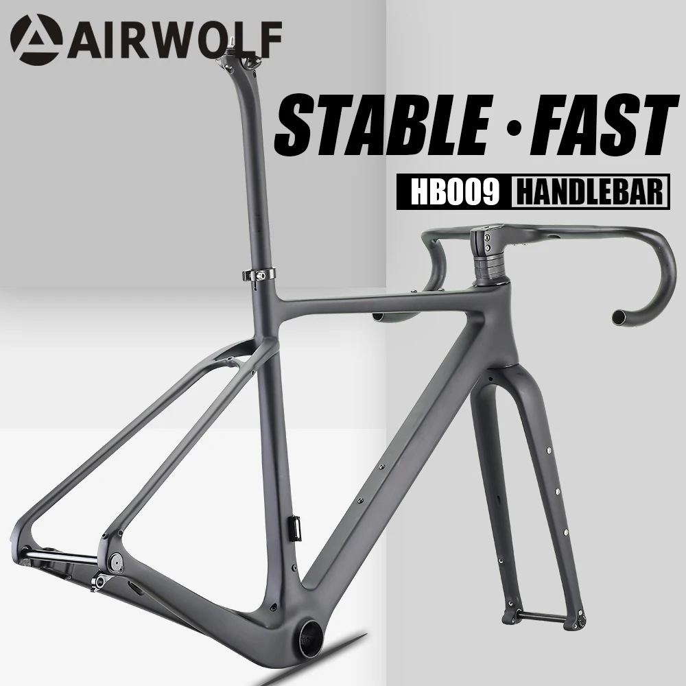 AIRWOLF YFR045 Gravel Bike Carbon Frame Disc Brake Full Internal Cable Routing Carbon Road Bike Frameset 700C Gravel Bike Frame