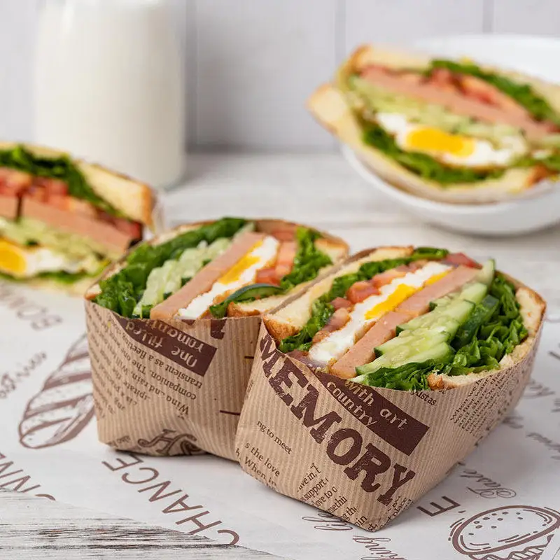 Eco-friendly wrapper Food and Deli Wrapping Greaseproof Paper Sheets 12Inch Deli Wax Paper with Custom Logo Printed