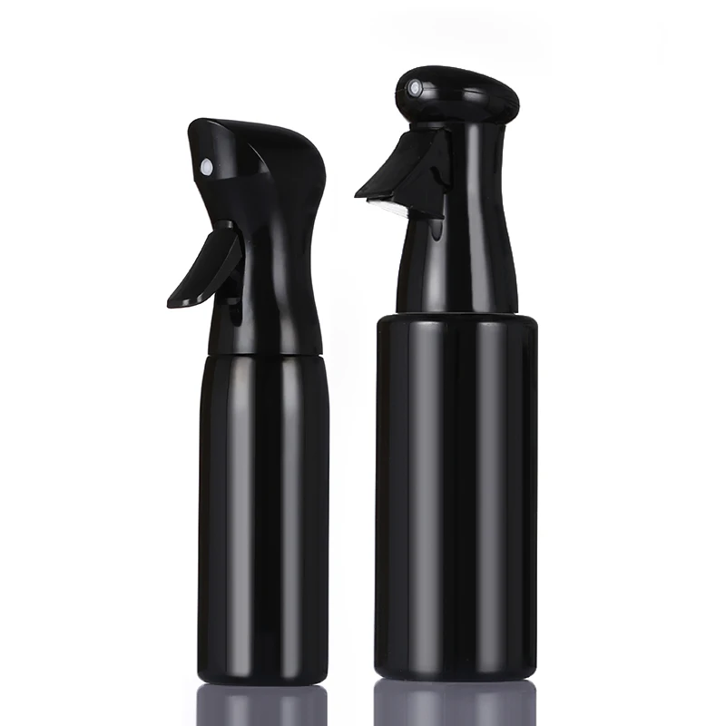 250ml full black high pressure continuous mist hair spray bottle with logo available