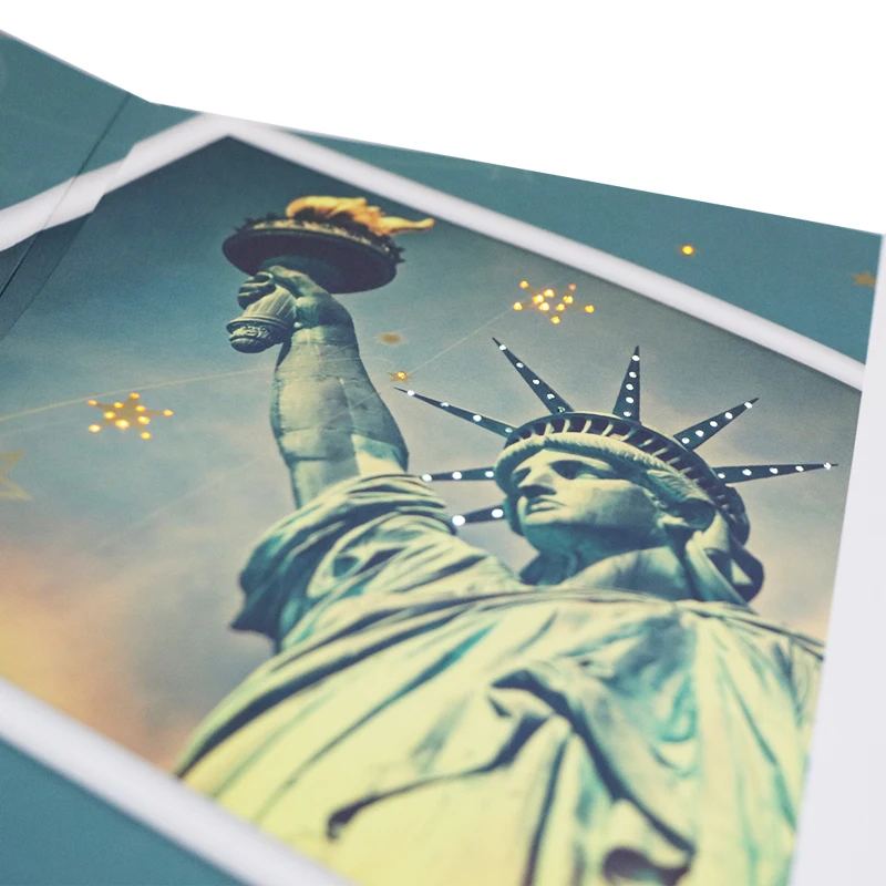 
OEM Light sensor musical led invitations birthday greeting card with sound 