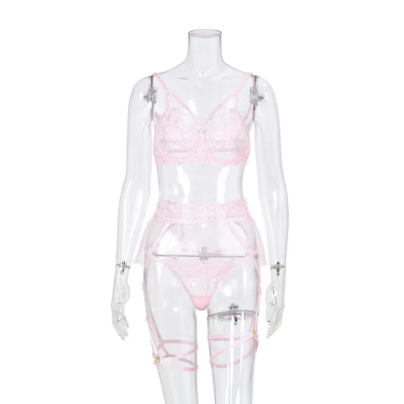 ladies embroidery lace bralette underwear sexy bra and panty new design