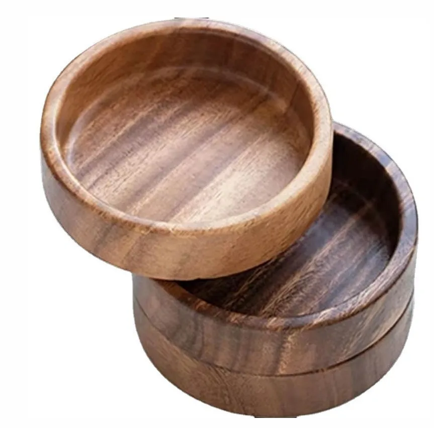 Wholesale Suitable for spices, dipping tomato sauce, jam, prepare, olives and salsa, round acacia wood bowl