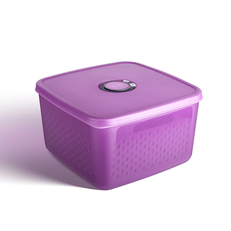 2300ml Large Drain Basket Fruit Container Fridge Removable Colander Time Recorder Food Storage Containers Refrigerator Container