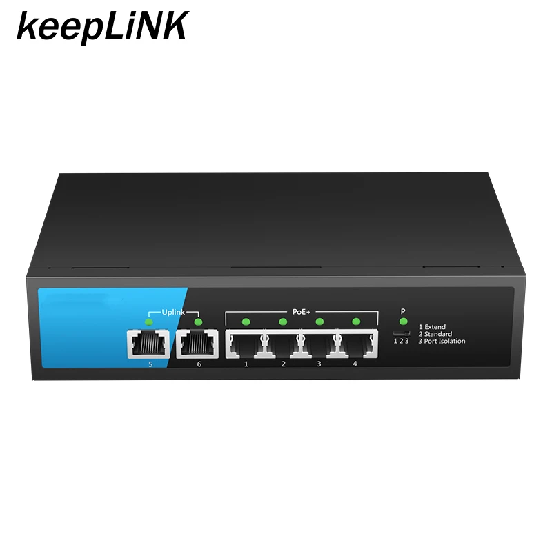 Factory 4  port 100M POE unmanaged network switch with 2 100M Uplink network switch competitive price
