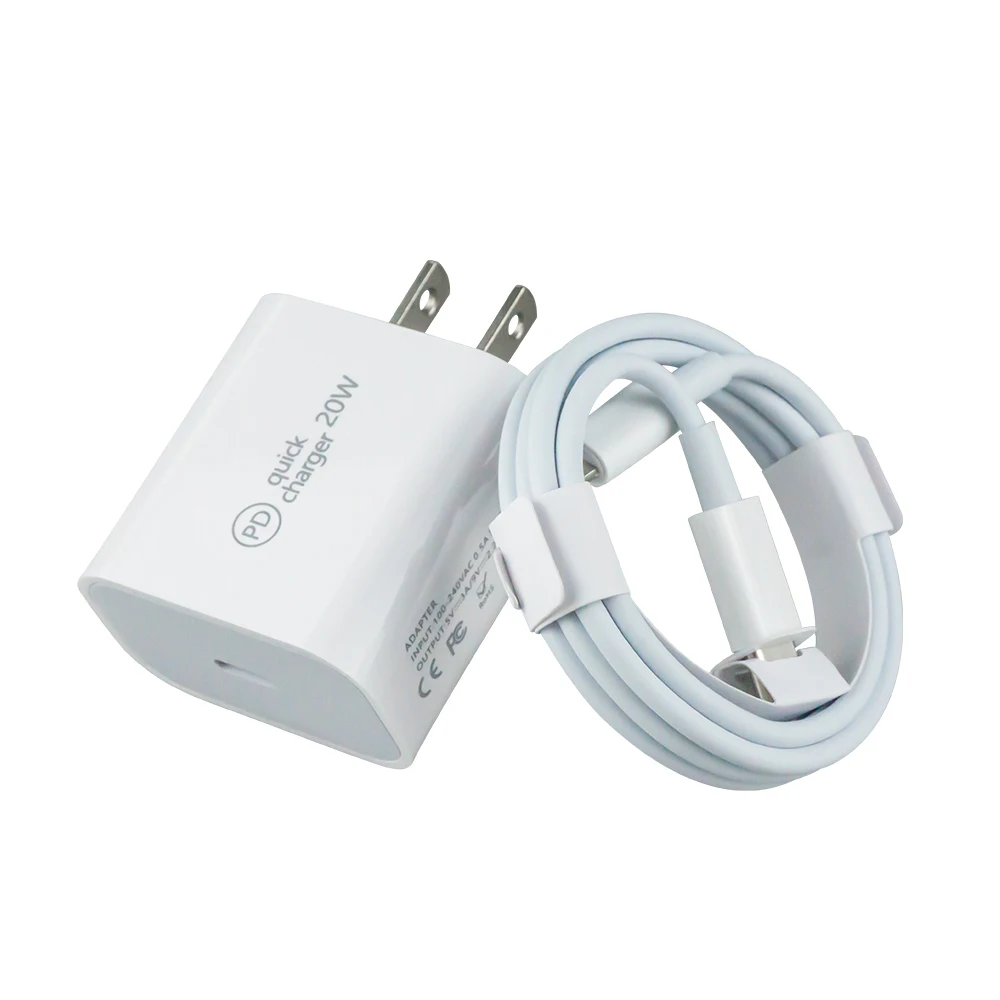 PD 20W charger USB-C original Adapter For iPhone 12 pro max Fast Charger EU US Plug 20w mobil phone wall charger