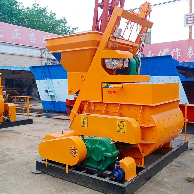 JS1500 double shaft concrete mixer horizontal cement concrete mixer