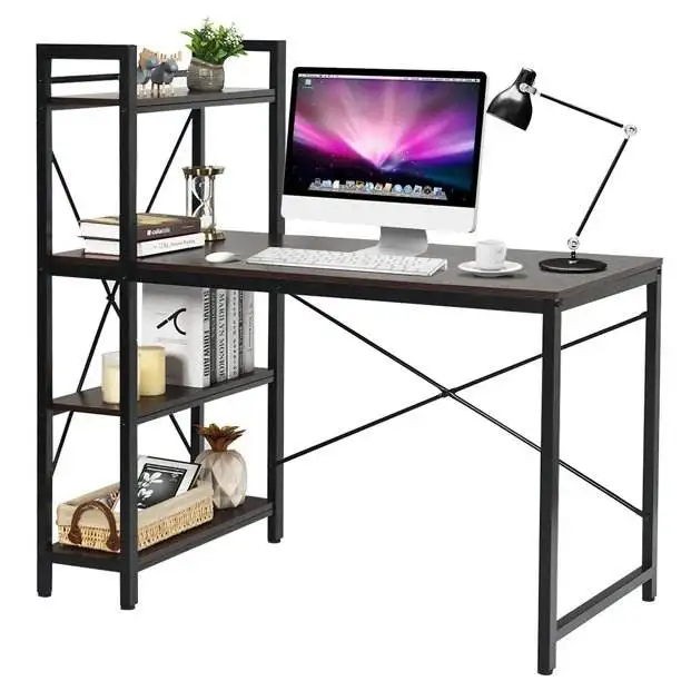 Sale Fashion Office Computer Desks Writing Study Adjustable Height Desk With Shelves