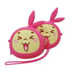 Kids Custom logo small souvenir cute amine cartoon silicone rubber zipper coin purse mini wallet with chain