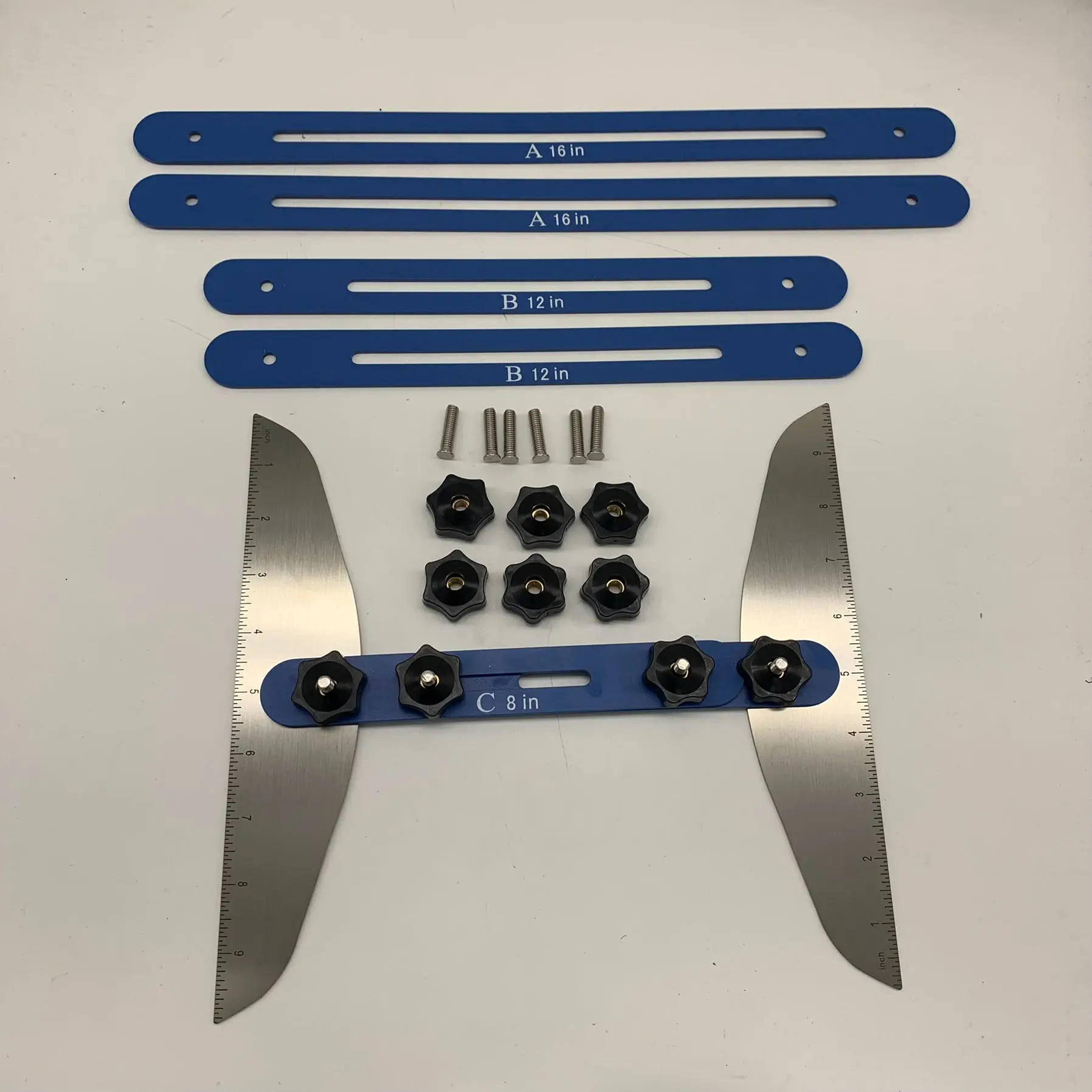 Stair Tread Template Tool Jig Gauge Range 11in-60in Stair Tread with Scale Measuring Steps Risers Tool Kit