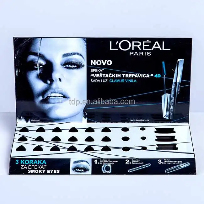 Custom Modern acrylic product display stand lashes and lenses bar counter top pop display stand for kiosk retail store