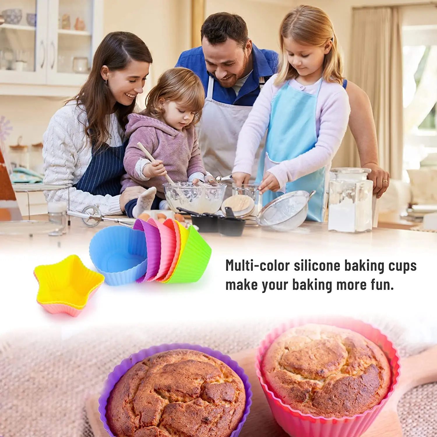 Silicone Cupcake Liners Reusable Baking Cups Nonstick Easy Clean Pastry Muffin Molds Moulds Cake Tools Silicone Molds for Soap
