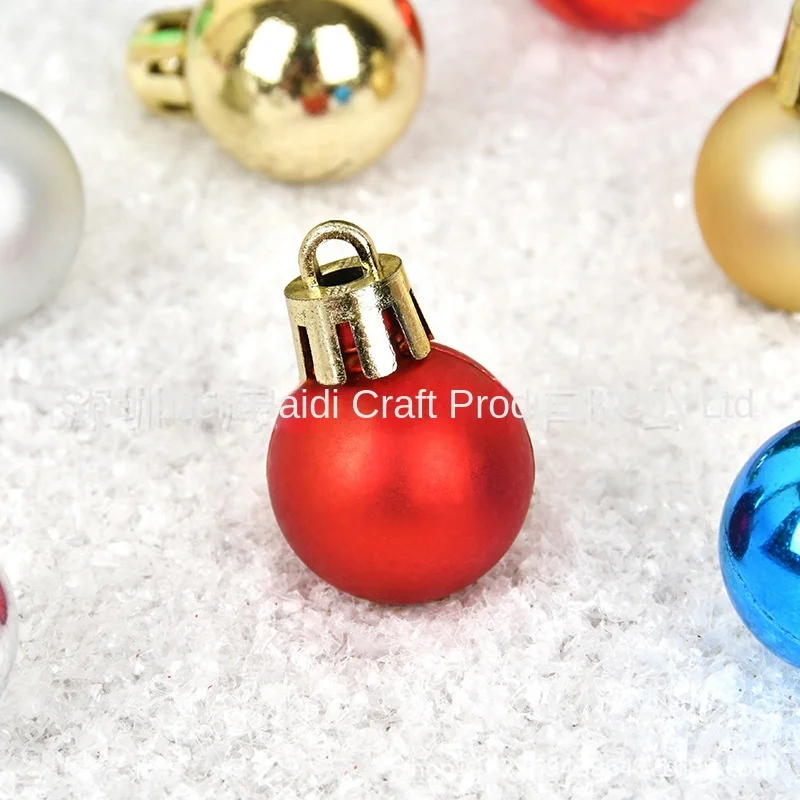 Mini 25MM Color Plastic Ball Christmas Decorations Small Tree Arrangement Hanging Wreath Rattan Pendant Sphere Shape