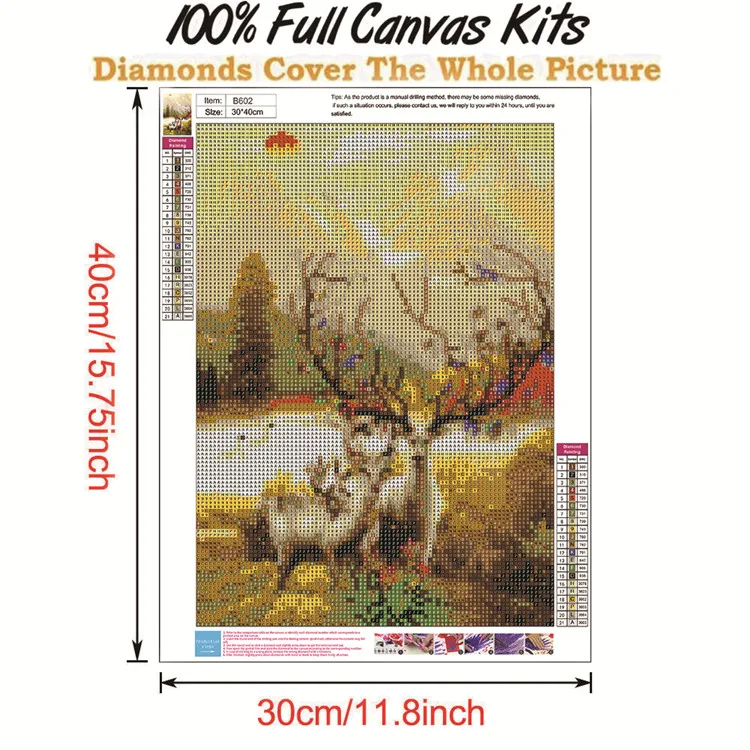 Hot sell customize 5d Diy no frame round full drill magic diamond mosaic painting elk for Home decor