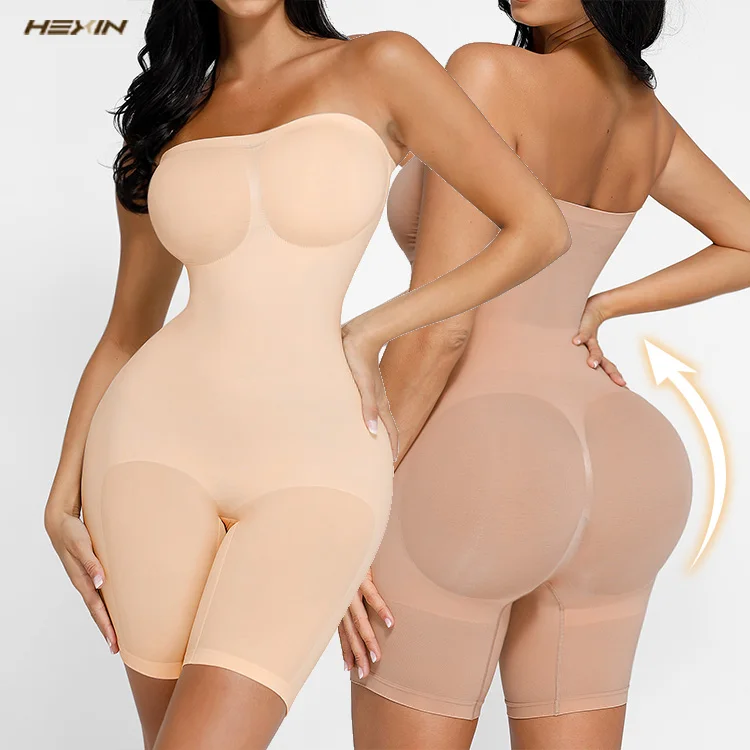 Hexin HOT SALE wholesale custom comfortable Backless tummy control slimming Body Shaper Seamless Bodysuit Shapewear For Women
