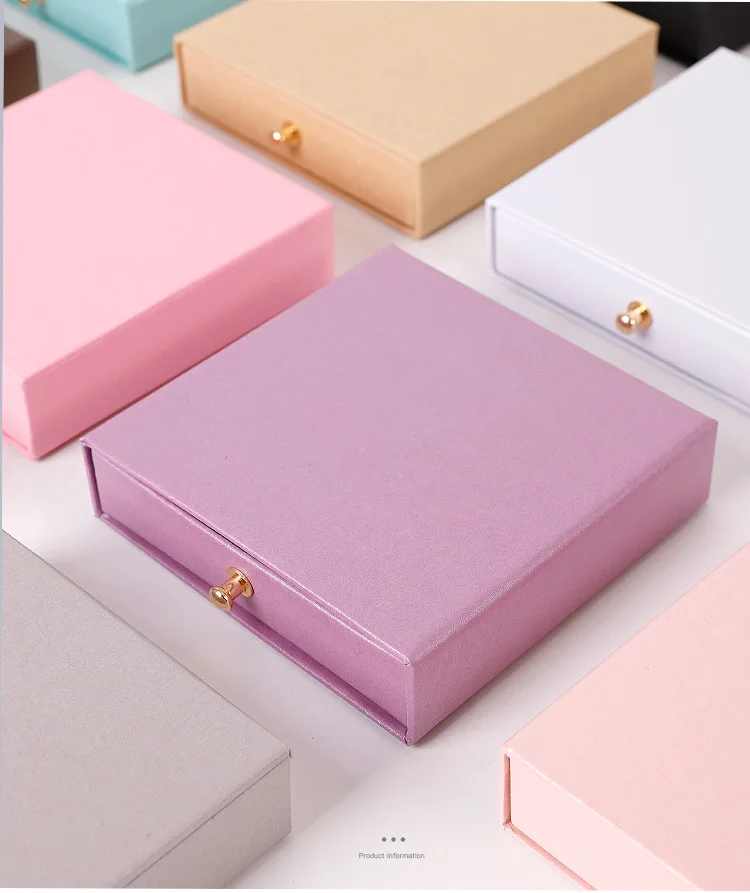 personalized unique cheap paper drawer gold logo christmas white pink ring jewelry box